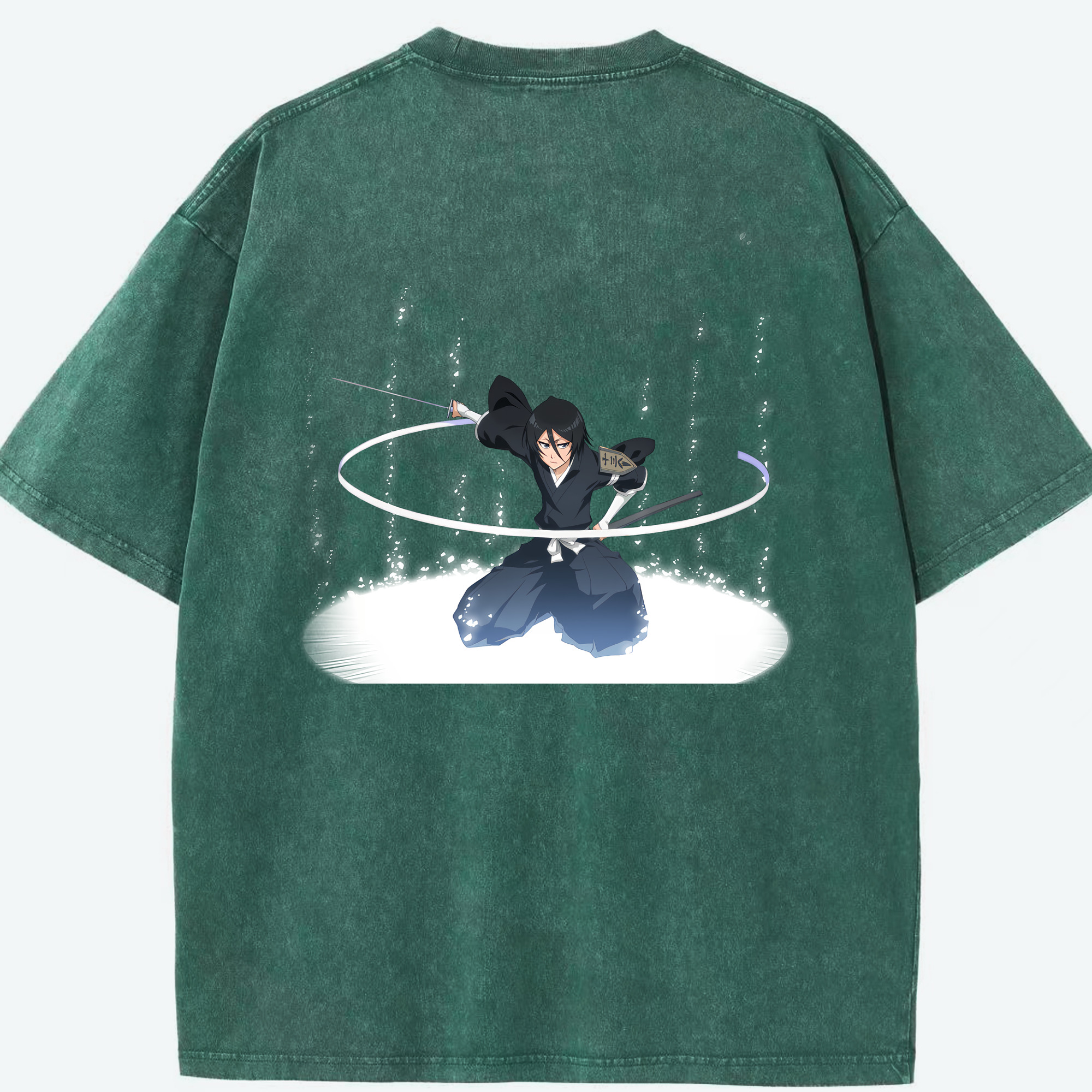 （画像用） ブリーチ 朽木ルキア BLEACH Kuchiki Rukia 綿100% ヴィンテージ風 半袖Tシャツ（背面プリント）